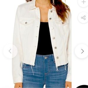 Liverpool white jean jacket with frayed bottom